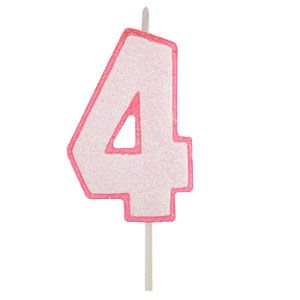 Vela Modecor Brilhante Rosa - Número 4
